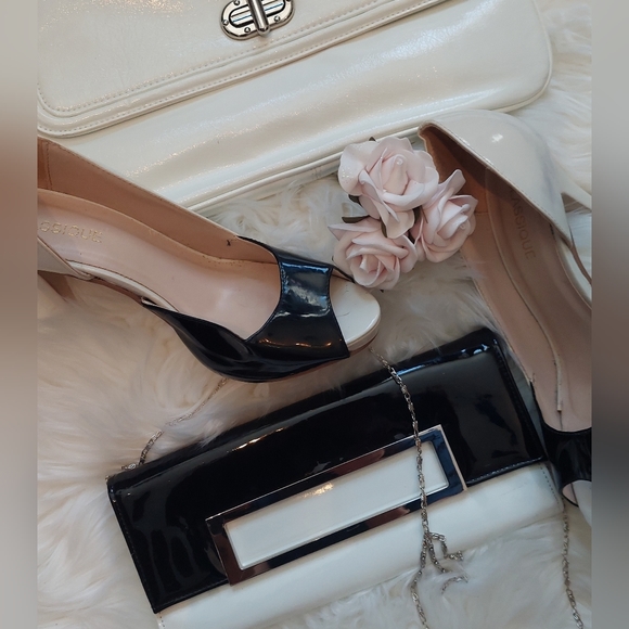 Black and white shoes with 2 clutches - Picture 2 of 13